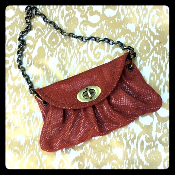 Carla Mancini clutch bag copper red metallic - Picture 1 of 14